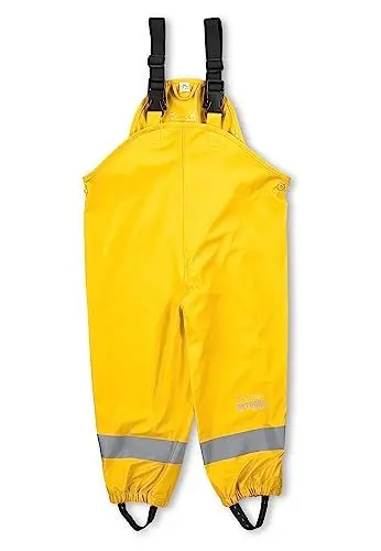 Produktbild: Sterntaler Regenhose ungefüttert uni - Kinder Regenhose wasserdicht - Unisex Matsch- und Buddelhose mit verschweißten Nähten und elastischen Hosenträgern - Regenbekleidung - mattgelb, Größe 92