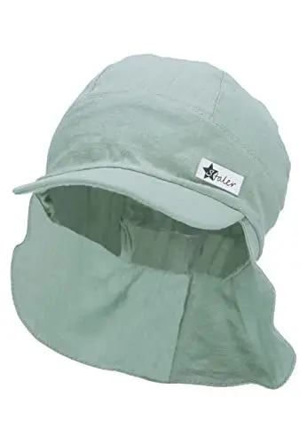 Produktbild: Sterntaler Unisex Kinder Schirmm.nacken Leinencharakter Kindermütze, Grün, 43 EU