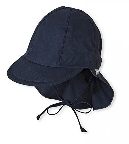 Produktbild: Sterntaler Schirmmütze Nacken - Unisex Baby- und Kinder Mütze mit Nackenschutz und einsteckbaren Ohrenklappen - UV-Schutz 50+ Sommermütze zum Binden - Popeline (Bio) Kopfbedeckung - marine, Größe 49