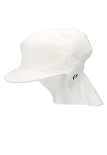 Produktbild: Sterntaler Schirmmütze Nacken Basic - Unisex Baby- und Kinder Mütze mit Nackenschutz - UV-Schutz 50+ Hut aus Popeline (Bio) - leichte Sommer Kopfbedeckung mit Gummiband - weiß, Größe 49