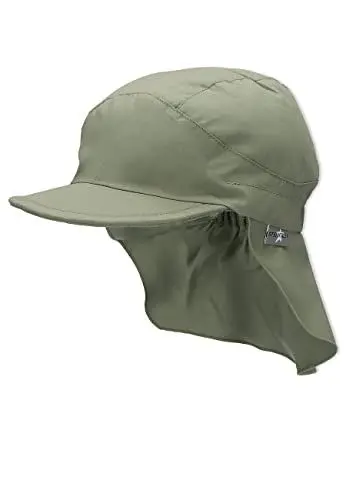 Produktbild: Sterntaler Schirmmütze Nacken Basic - Unisex Baby- und Kinder Mütze mit Nackenschutz - UV-Schutz 50+ Hut aus Popeline (Bio) - leichte Sommer Kopfbedeckung mit Gummiband - mattgrün, Größe 55