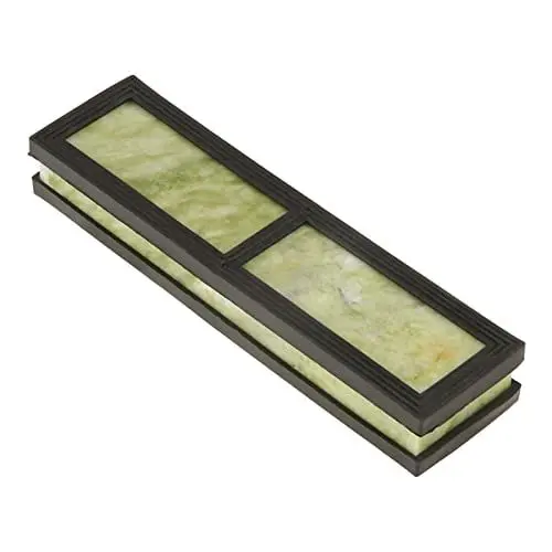 Produktbild: Ste-Schleifstein, Smaragd-Messerschärfstein, Körnung 10000, Feiner Schleifstein, Schleifstein mit Abtropfbasis, 23 X 7 X 4 cm