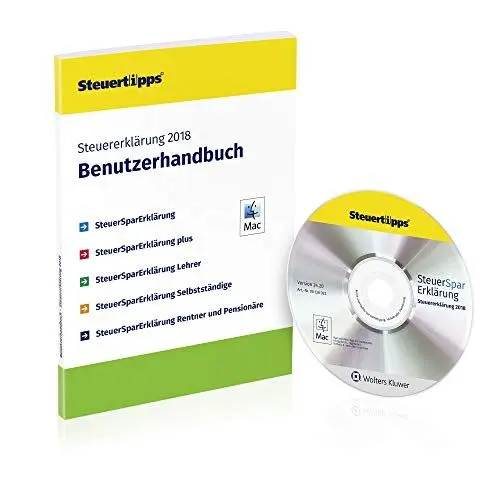 Produktbild: SteuerSparErklärung 2019, Schritt-für-Schritt Steuersoftware für die Steuererklärung 2018, Steuer CD-Rom für Mac: OS X (ab 10.11 El Capitan) in frustfreier Verpackung (FFP)