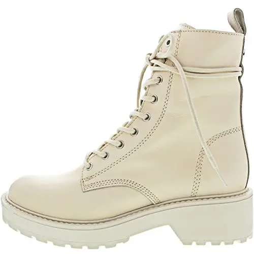 Produktbild: Steve Madden Damen Combat Boots Tornado, Ivory, 48 EU, Hoch-Spitze, Schnüren und Reißverschluss, Leder