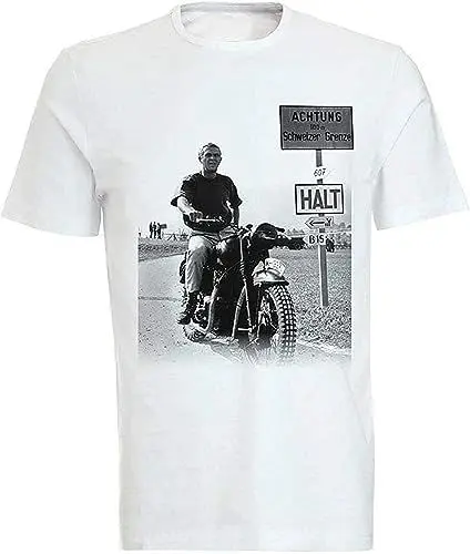 Produktbild: Steve McQueen 'The Great Escape' Motorcycle T-Shirt Tee Whitexl White T-Shirts & Hemden(X-Large)