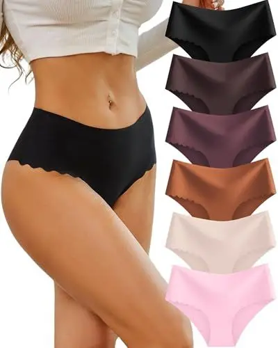 Produktbild: Sth Big Unterhosen Damen Nahtlose Hohe Taille Seamless Slips Damen High Waist Unterwäsche Frauen Bequem Hipsters Pantys Ohne Abzeichnen Taillenslip Nahtlos Underwear Women Slips Mehrpack 6