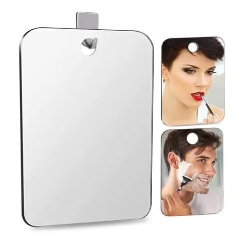 Produktbild: Stianiiie Sicherer und langlebiger PC-Material-Rasierspiegel, Anti-Beschlag-Spiegel, hochauflösender beschlagloser Duschspiegel für das Badezimmer, schlagfester Wandspiegel für das Badezimmer 13X17cm