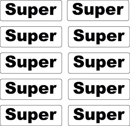 Produktbild: Stickerloveshop 10x Aufkleber Flüssigkeiten Kraftstoff Kennzeichnung Tankdeckel Kanister Auto Hinweis Brennstoffe AdBlue Benzin Gemisch Diesel Wasser Aspen Super (Super)