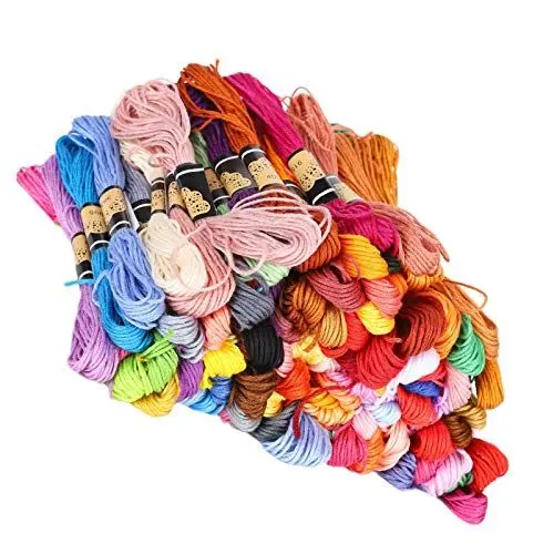 Produktbild: Stickgarn, 100 Stück, Kreuzstichgarn, Mehrfarbig, Polyester-Baumwolle, 8 Meter, Farbe, 6 Stränge, Stickgarn, Handarbeitsgarn, Kreuzstichgarn, Stickgarn, Garngarn