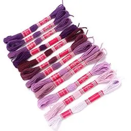 Produktbild: Stickgarn-Set, Bunt, Strapazierfähig, 12 Stränge, Polyester, Exquisites Bastelwerkzeug, Familienfreund, Jungen, Mädchen (Lila)