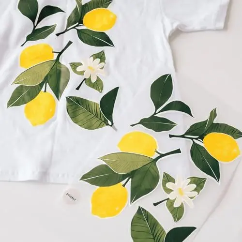 Produktbild: Stickly Bügelbilder Zitronen Set, Din A4 zum Aufbügeln Dekoration Kleidungsreparatur von T-Shirts, Hoodies, Jeans für Kinder, Erwachsene View
