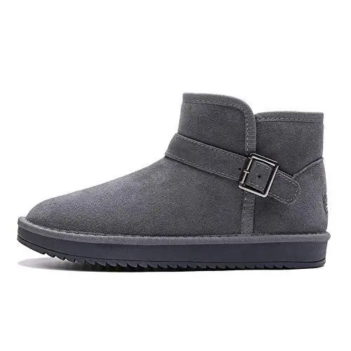 Produktbild: Stiefel Schnee Männer Frauen Winter Knöchel Pelz gefüttert Schuhe Outdoor Warm Wasserdicht Booties Anti-Rutsch（36 EU,Grau