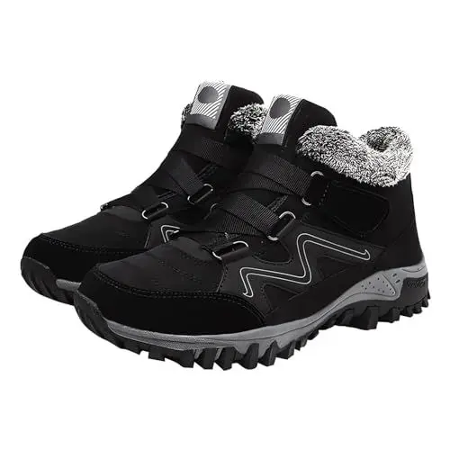 Produktbild: Stiefel Trachtenschuhe Damen GummiStiefel Damen-Winter-Thermostiefel für Damen, Schnee, Winter, warm, Wandern, Arbeit, bequeme Stiefel, Turnschuhe, Stiefel 41 Stiefel Kinder GummiStiefel (Black, 39)