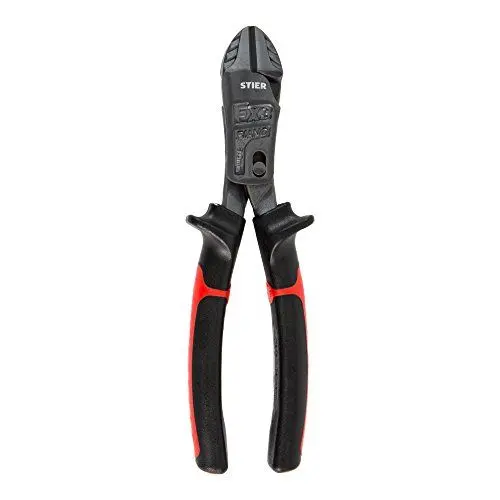 Produktbild: STIER Hebel-Kraftseitenschneider FX2 200, Alles-Schneider, Drahtschneider, Länge 200 mm, 2-Komponentengriff, Multifunktional, induktiv gehärtet, aus Werkzeugstahl, geschmiedet & ölgehärtet