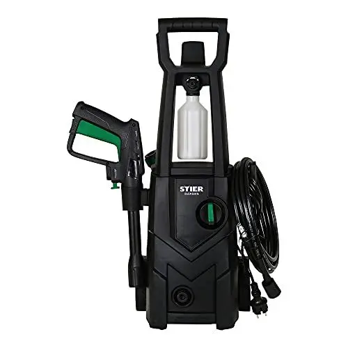 Produktbild: STIER Hochdruckreiniger SDR-130, 1600 W, max. Druck 135 bar, max. Fördermenge 426 l/h, inkl. Seifenflasche, 10 Meter Arbeitsradius, 5 Meter Schlauch, Terrassenreiniger für Auto, Reifen, Fahrrad und