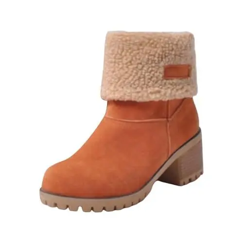 Produktbild: blitzangebote Winterstiefel Damen Bequem Runde Zehe Flach Stiefeletten Casual Langschaft Boots Winterschuhe Damen 5 euro artikel damen sneaker sale