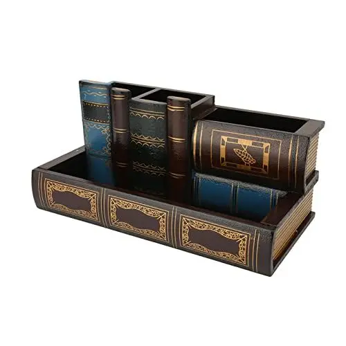 Produktbild: Stifthalter aus Holz, Retro-Stil, Einzigartiges Design, Holz, Breite Anwendung, Bleistifthalter, Dekorativer Schreibtisch-Organizer, Caddy, Business-Namenskarten, Fernbedienungshalter, BüRo- und