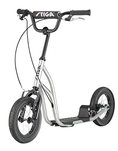 Produktbild: STIGA Air Scooter Großer Kickscooter - Robuster Cityroller, Höhenverstellbarer Lenker, Stahlrahmen, Handbremse, Aluminiumfelgen und Griffe - Geeignet ab 7 Jahren - Maximale Traglast 100 kg