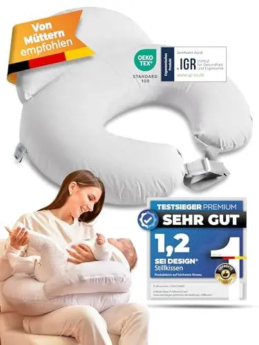 Produktbild: Stillkissen Schwangerschaftskissen Lagerungskissen mit verstellbarem Hüftgurt und Sicherheitskissen – für mehr Sicherheit für Mütter und Baby Seitenschläferkissen Stillkissen Mond pregnancy pillow