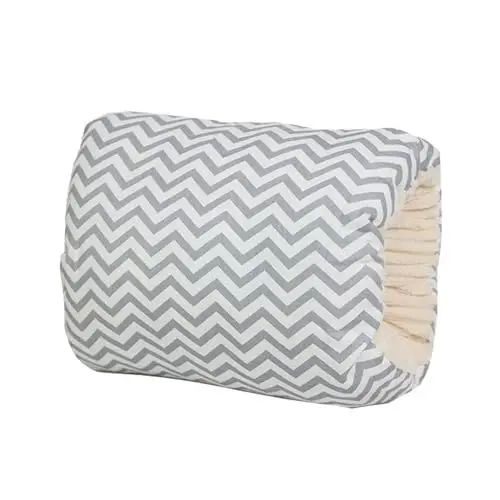 Produktbild: Stillkissen klein Stillmuff Ø20cm – Ministillkissen Baby Arm-Stillkissen Arm Kissen für unterwegs Reisestillkissen Baumwolle Dinosaurier Weiß (GY1)