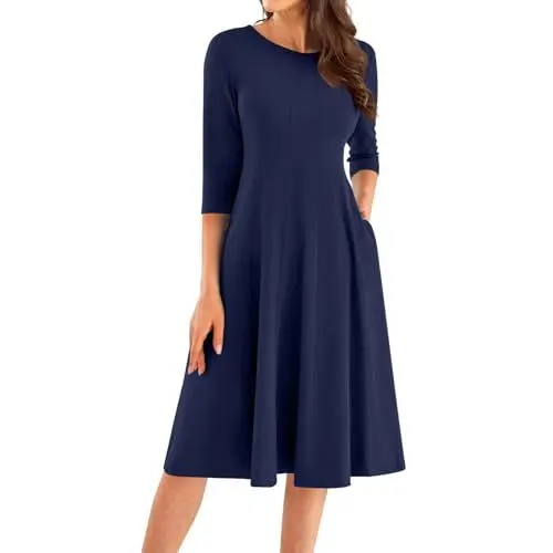 Produktbild: Stillkleid Festlich Sommerkleid Damen Knielang Pullover Winter Samtkleid Rot Pulloverkleid Hausanzug Elegant Silvester Outfit Blau XL
