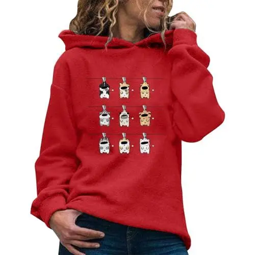 Produktbild: Stilloberteil Angebote Fledermausärmel Damen Oberteil Fledermausärmel Oberteil Klamotten Fuer Maedchen Pullover Mit Coolen Spruechen Damen Kuschelpullover Aesthetic Hoodie Oversized Sale Angebote