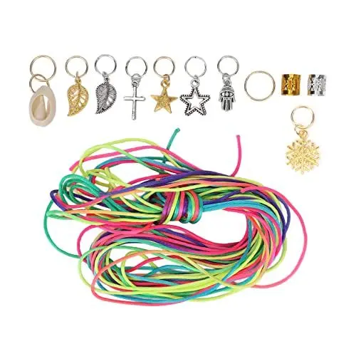 Produktbild: Stilvoller Haar-Dreadlock-Schmuck, Metall-Zopfringe, Manschetten, Perlen-Clips, Gut für Haarverlängerungen, Einfach zu Verwenden mit Retro-Mustern, Ausgezeichnete Legierung für