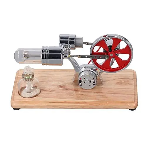 Produktbild: Stirling Motor Modellbausatz, Heißluft Stirling Motor Motor Modell, Geräuscharm, Geringe Schadstoffbelastung für Klassenpräsentation 6,3 X 3,3 X 3,7 Zoll
