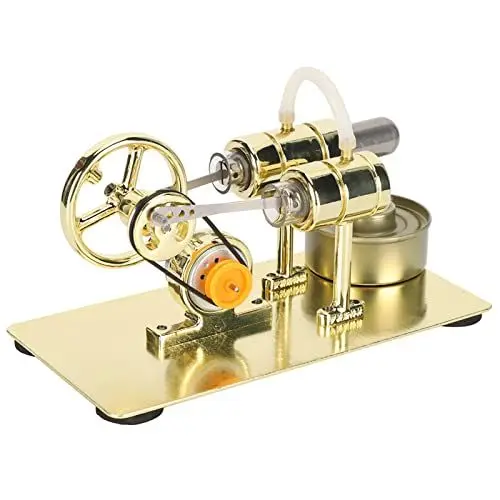 Produktbild: Stirlingmotor, Stirlingmotor-Bausatz mit Stabiler Struktur, Edelstahl-Stirlingmotor-Dampfmaschine für Wissenschaftliche Projekte