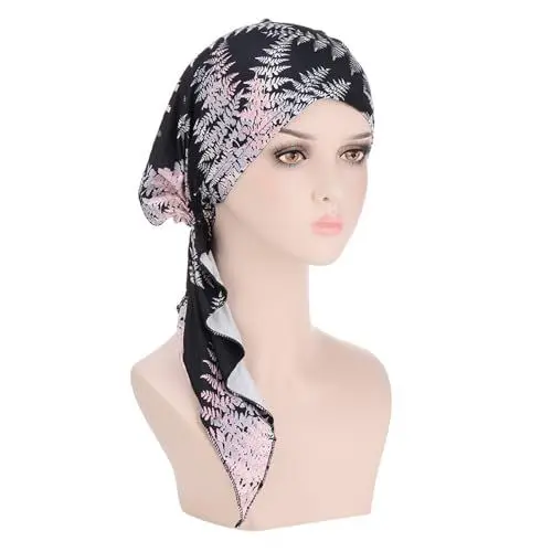 Produktbild: Stirnband Schwarz Herren Winter Damen Beanie, dehnbar, Turban-Kappe, Kopftuch, für Haarausfall bei Tennistasche Head (Pink, M)