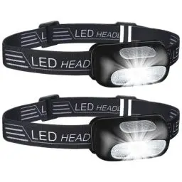 Produktbild: NREDXOON Stirnlampe Led 200 Lumen: Wiederaufladbare Kopflampe mit USB-C - IPX4 Wasserdicht für Camping/Joggen/Wandern/Angeln(2 Stück)