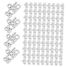 Produktbild: STOBAZA 100st 2025 Anhänger Kit Zur Herstellung Von Charm-armbändern Halskettenanhänger Selber Machen Anhänger Zum Basteln Reize Hängende Verzierung Für Taschen Kappe Silver Zinklegierung