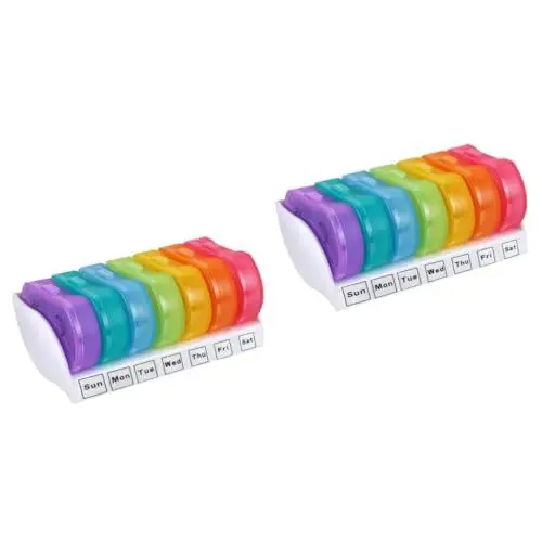 Produktbild: STOBAZA 14 Stk Pillendose Fischöl Pillenhalter Mit Fach Vitamin Täglicher Fall Gitter-pillen-organizer Zubehör Aufbewahrungsbehälter Veranstalter Mini-box Pp-material