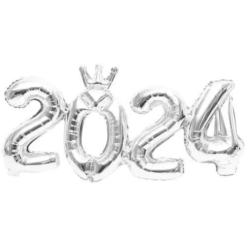 Produktbild: STOBAZA Riesiges Zahlenballon-set 2024 Ballonzahlen Aus Aluminiumfolie Für Partydekorationen