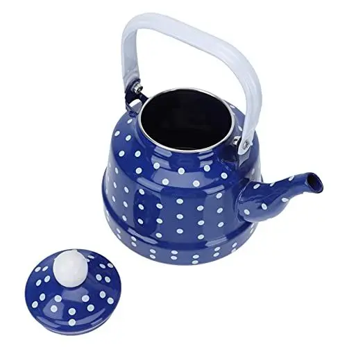 Produktbild: STOBAZA 1stk Wasserkocher Aus Emaille Türkische Kaffeekanne Wasserkocher-glockengriffe Blaue Und Weiße Teekessel Mit Flöte Rostfreier Stahl Duftender Tee Topf Mit Kochendem Wasser