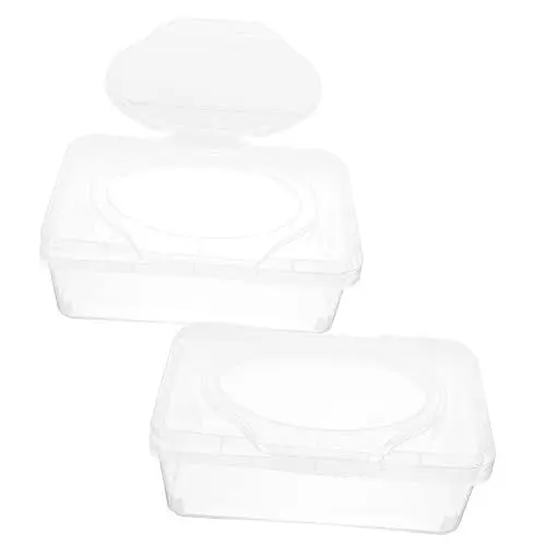 Produktbild: STOBAZA 2er Set Feuchttücher Spender Für Babys Praktische Für Taschentücher Und Servietten Organizer Mit Deckel Ideal Für Zuhause Und Unterwegs