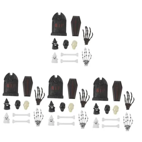 Produktbild: STOBAZA 4 Sätze Grabstein-Sargschmuck Mini-Gartenfiguren Halloween-Miniaturfigur grab dekoration halloween dekoration Halloween-Spielzeug Halloween-Miniaturen-Ornament Mini-Hausornamente