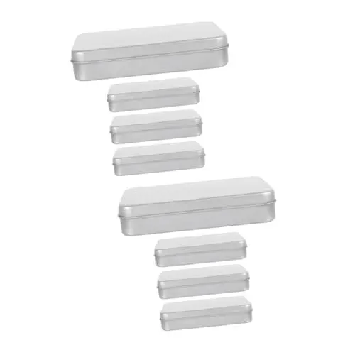 Produktbild: STOBAZA 2 Sets Dekorative Weißblechdosen Aufbewahrungskoffer Rechteckige Metalldose Für Schmuck 4 Stück * 2