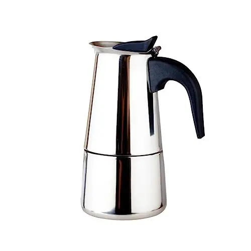 Produktbild: STOBAZA Edelstahl Kaffee Kocher 300ml Für 6 Tassen Stovetop Espressokocher Für Zuhause Und Büro Einfache Reinigung Ideal Für Filterkaffee Und Latte