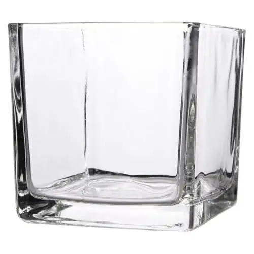Produktbild: STOBAZA 15cm Quadratische Glasvase-Würfel-Blumenvase Hydrokultur-Pflanzgefäß Gläser für Kerzen, Blumen, Kieselsteine, Muscheln für Moderne Home Decor