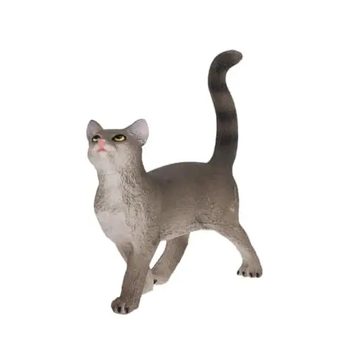 Produktbild: STOBAZA Simulation Haustier Katze Feengarten Katze Kuchendeckel Katze Tierspielzeug tierfiguren für Kinder Schreibtisch Dekoration handwerkliche Dekoration Heimdekoration Plastik Dark Grey