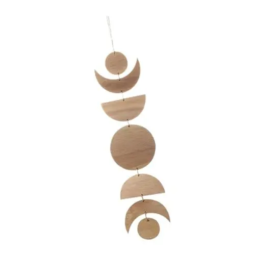 Produktbild: STOBAZA Sonne und Mond Holz anhänger für den einzug wandverkleidung Boho-Partyzubehör Sonne-Mond-Deckenbehang Dekor Ornament Holzhandwerk hängende Holzverzierung Light Brown