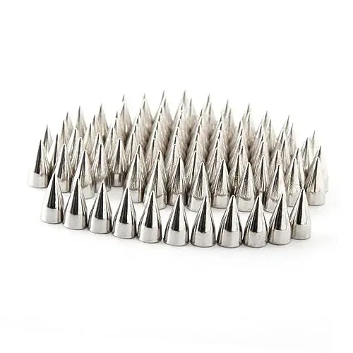 Produktbild: STOBOK 100 Stücke 7 * 9mm Metall Spikes Nieten Spikes Studs Punk Zubehör Silber