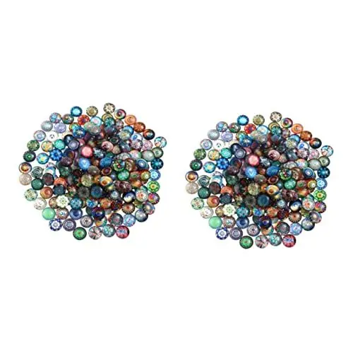 Produktbild: STOBOK 100 Stk Edelstein-patch Marmor Schmuck Runde Patches Kandi-perlen Schmuckzubehör Hut Für Kinder Cabochons Für Die Schmuckherstellung Trittstein-kit 3d Glas Handbuch Einstellen