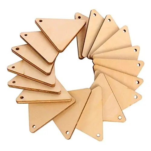 Produktbild: STOBOK 100 Stücke Dreieck Holz Scheibe Hause Ornament Handwerk Dekorative Ausschnitte