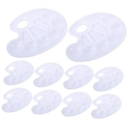 Produktbild: STOBOK Set – 10 Weiße Farbwannen Aus Kunststoff Mischwannen Für Acryl Und Aquarell Für Kinder Und Erwachsene