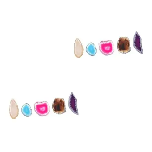 Produktbild: STOBOK 10 Stk Achatscheiben Heilkristalle Geodenplatten Mini-hammerwerkzeug Diy Schmuck Achat Diy-anhänger Halskettenanhänger Aus Achat -halskette Nageldekor Nicht Porös Material
