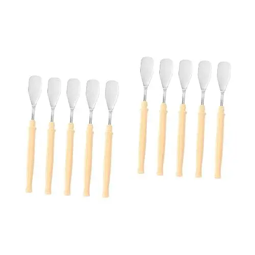 Produktbild: STOBOK 10 Stk Kunstspachtel Spachtel Malwerkzeug Farbmischzubehör Farbmischspatel Farbspachtel schiebeschalter spatel raclette bastelzeug Pigmentschaber Farbmischwerkzeug Rostfreier Stahl