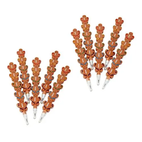 Produktbild: STOBOK 10 Stk Lebkuchenmann Bleistift Weihnachtsstifte in Loser Schüttung Lebkuchen-partyzubehör Weihnachtsstifte Für Kinder Weihnachtsstifte Masse Student Plastik Partybedarf Stapelbar