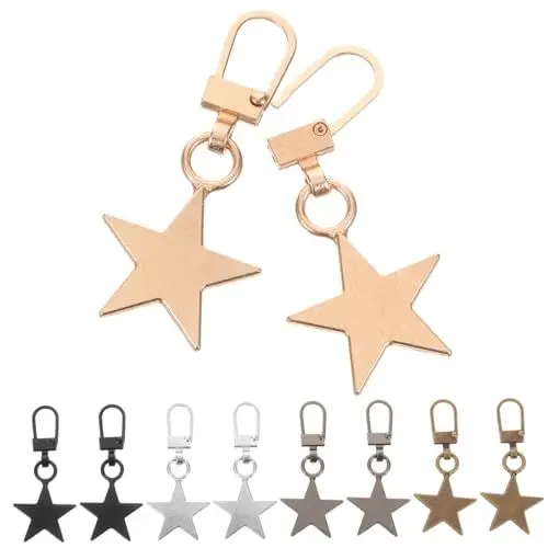 Produktbild: STOBOK 10 Stück Metall Reißverschluss Schnalle Zuglasche Abnehmbare Reparatur Daunenjacke Tasche Schuh Kleines Loch Spezielles Reißverschluss Schloss Pull Drop Zubehör